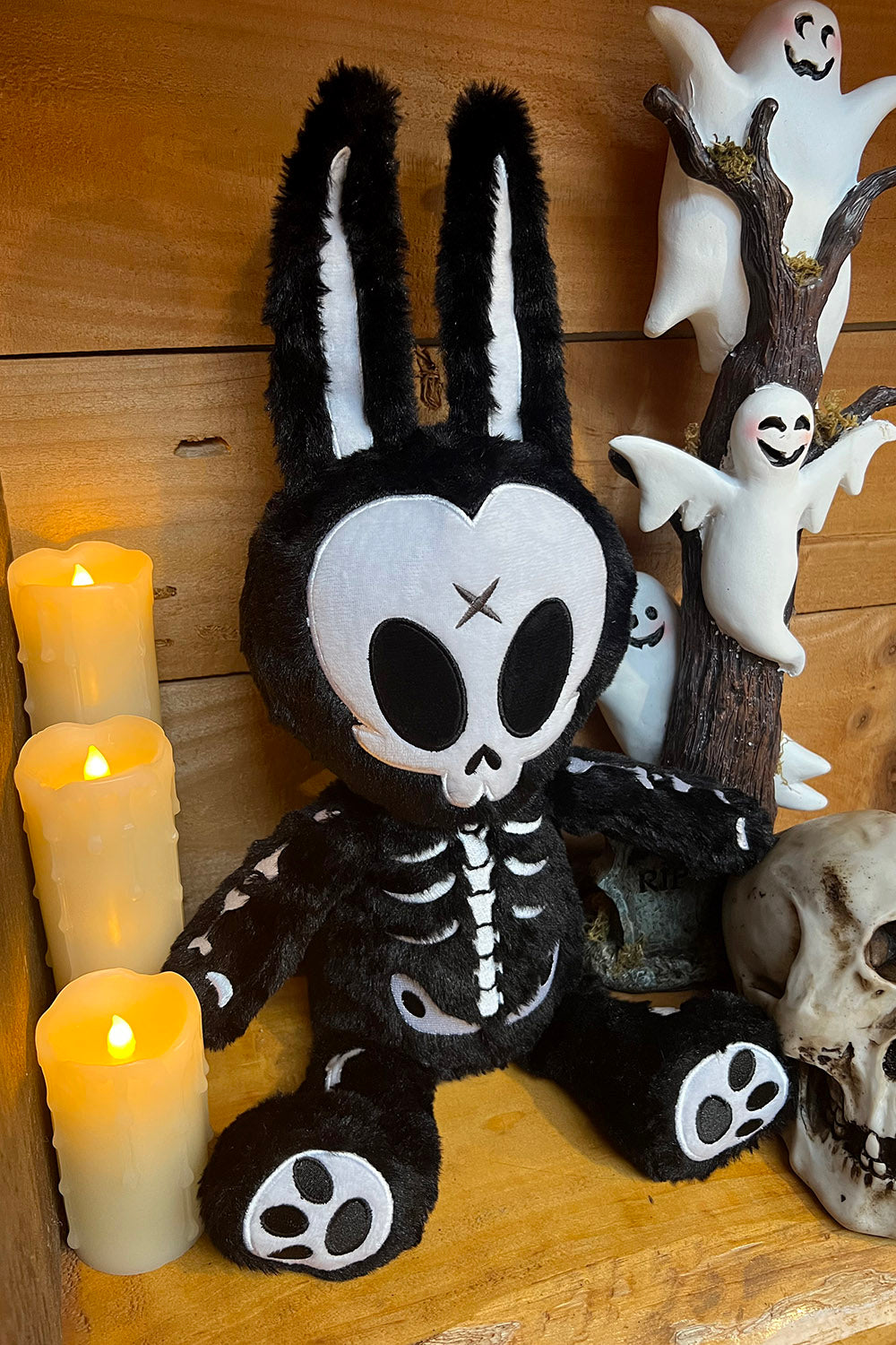 Halloween Bunny Plush Skeleton Rabbit Plush Spooky Goth Plush