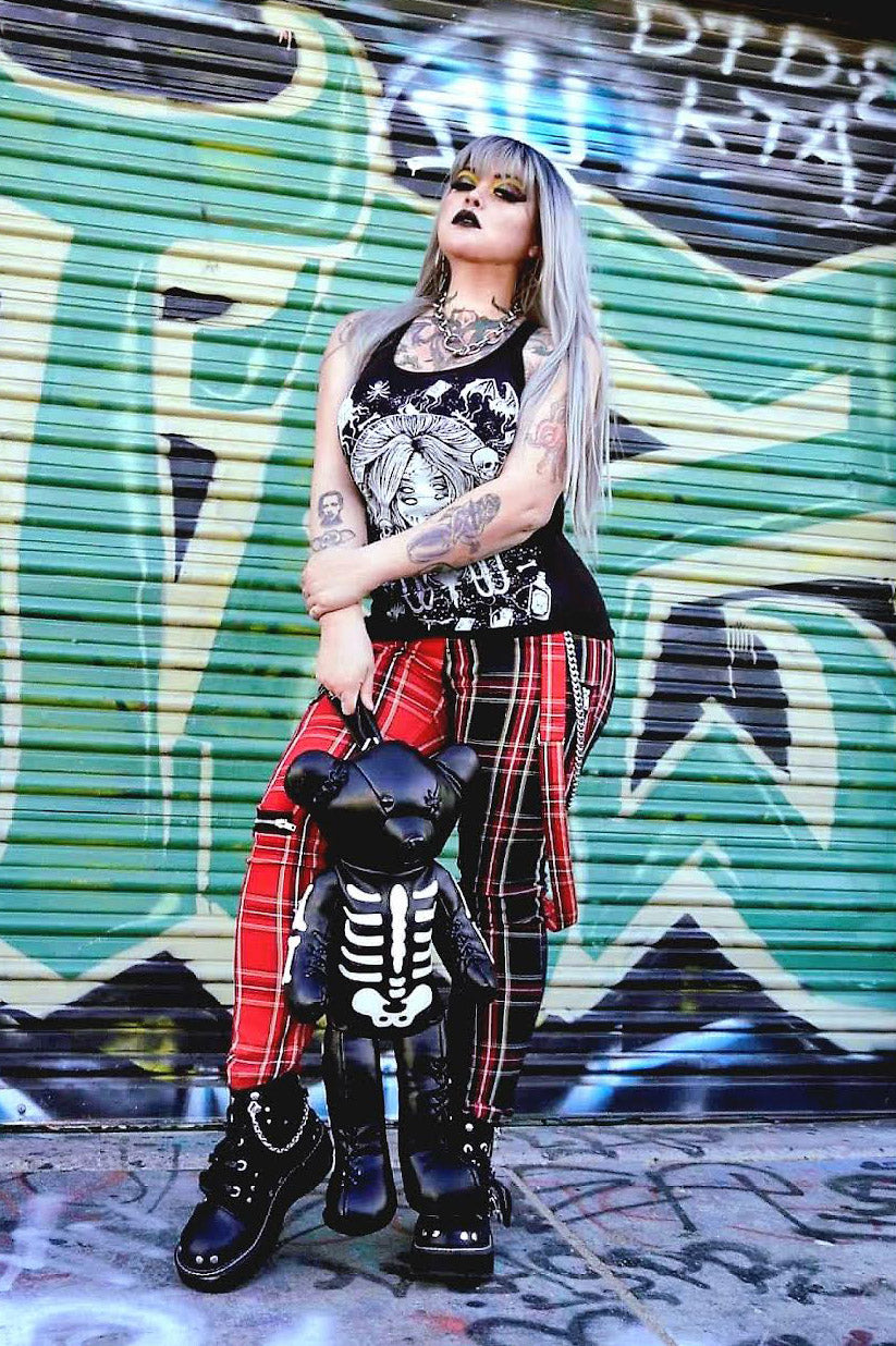 Strike Industries Red Men Gothic Split Leg Bondage Pant Rock