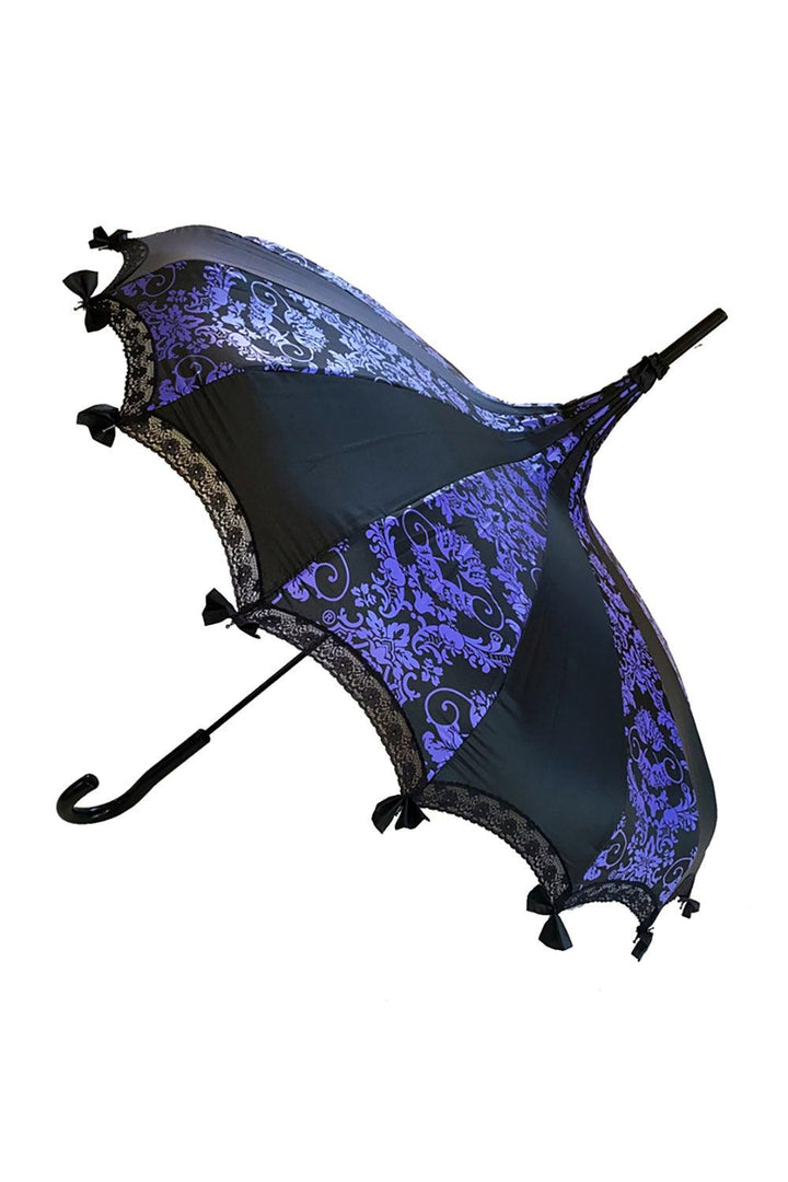 Hilarys Vanity Bat Damask Umbrella [Purple/Black] - VampireFreaks