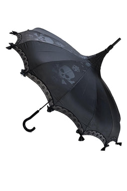 Big Skull Damask Umbrella [Black/Black]