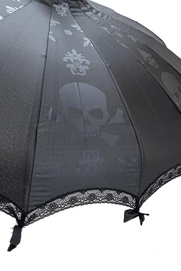 Big Skull Damask Umbrella [Black/Black]