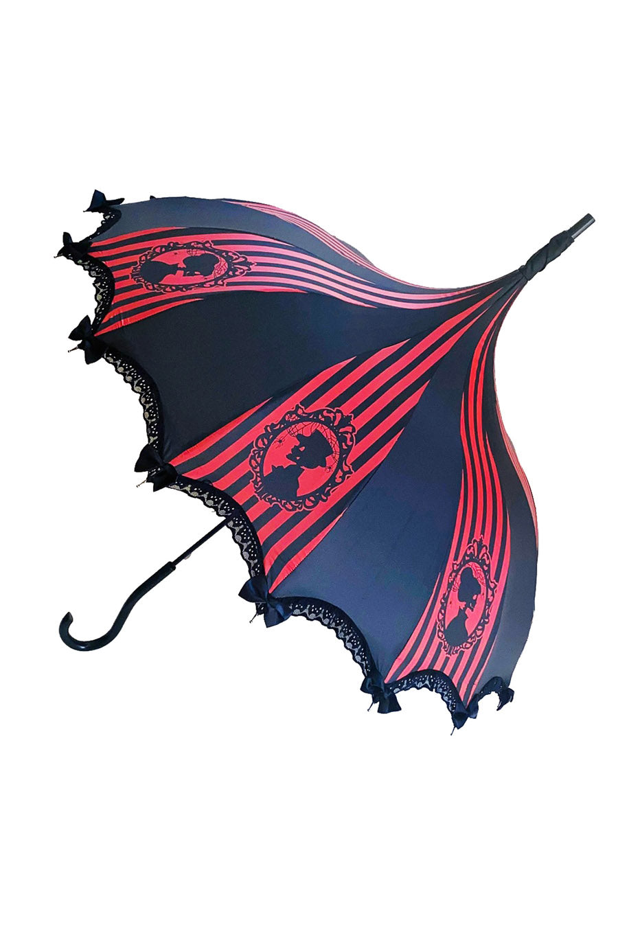 Striped Skeleton Umbrella [Red/Black]