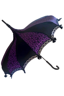 Skull Damask Umbrella [Purple/Black]