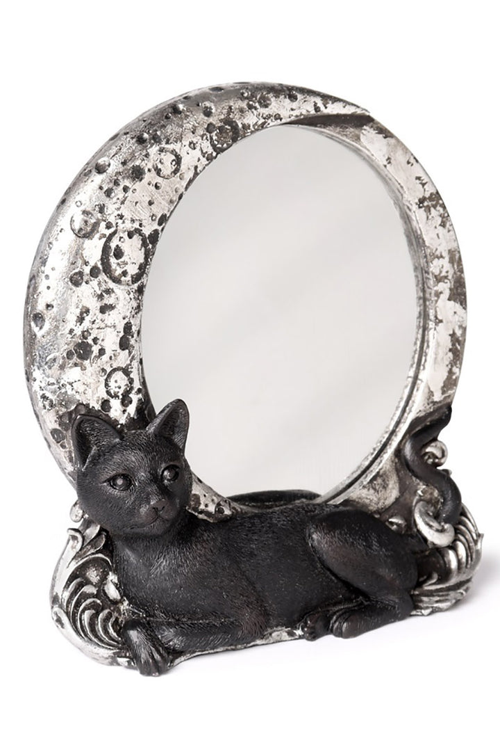 Cat on Moon Mirror