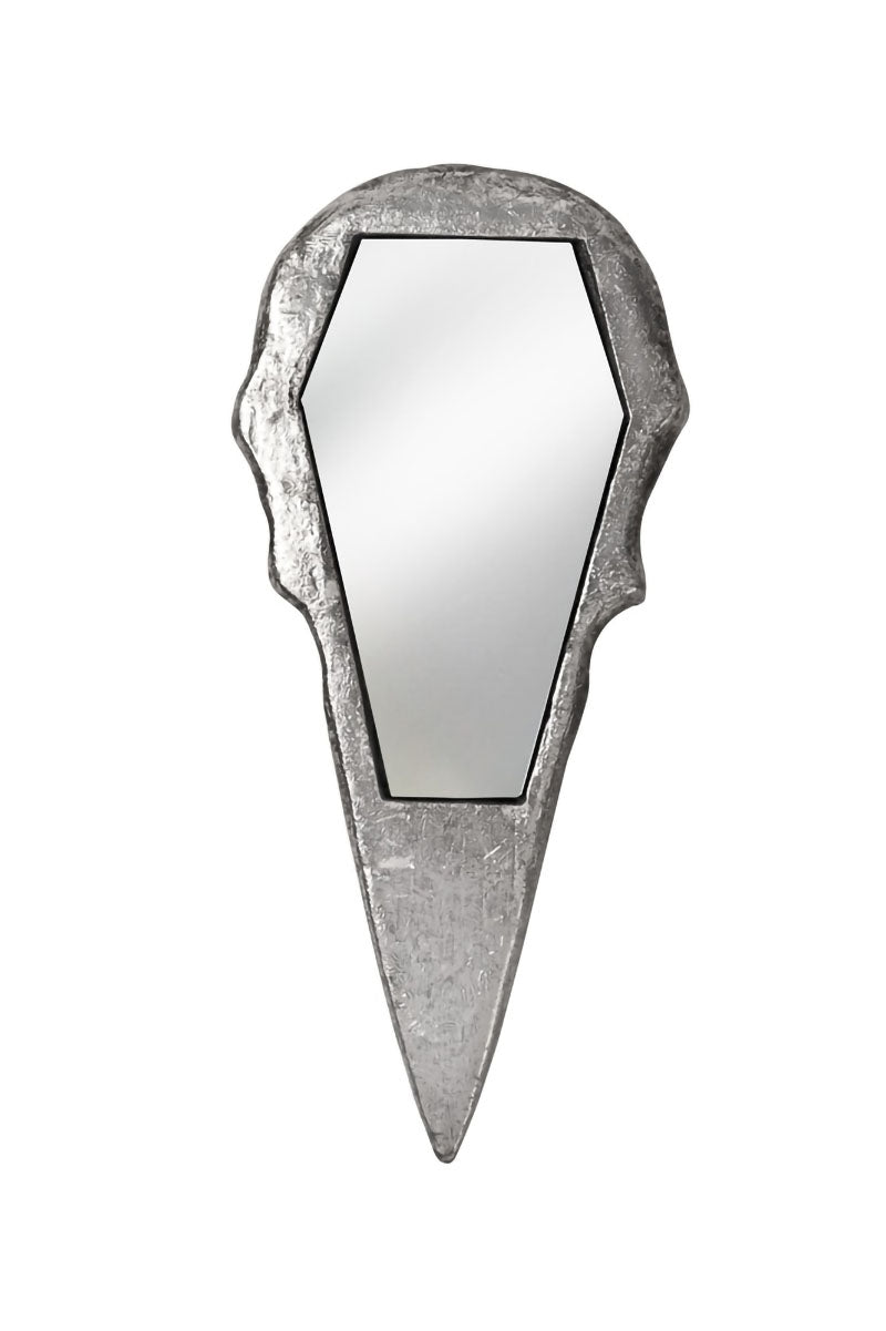 Raven Skull Hand Mirror [Antique Silver]