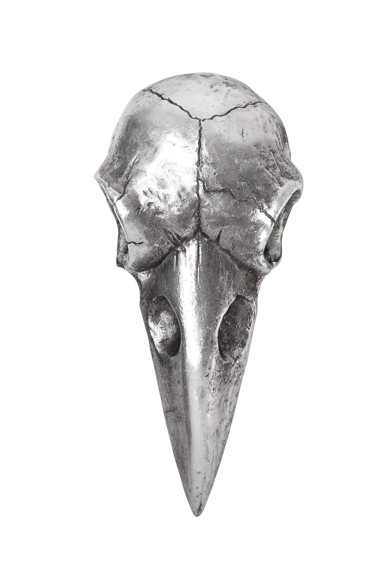 Raven Skull Hand Mirror [Antique Silver]