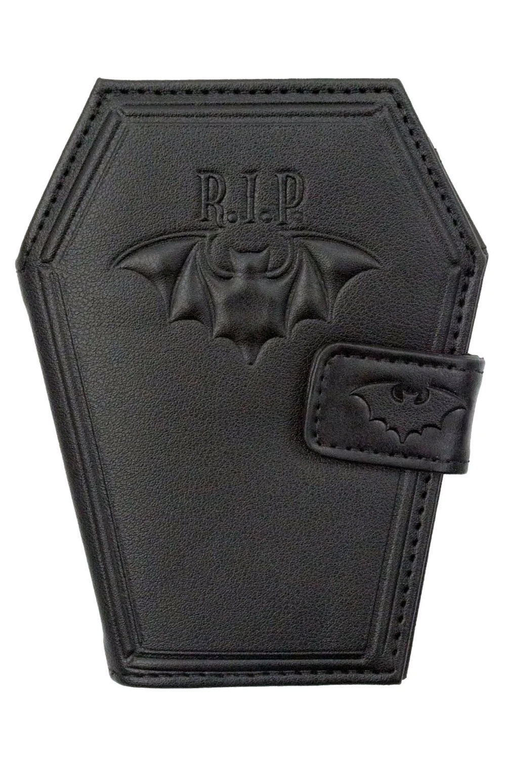 RIP Bat Embossed Coffin Wallet
