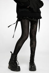 Snakes and Skulls Split Leg Mesh Leggings