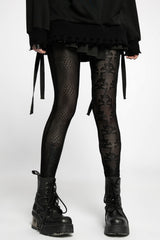 Snakes and Skulls Split Leg Mesh Leggings