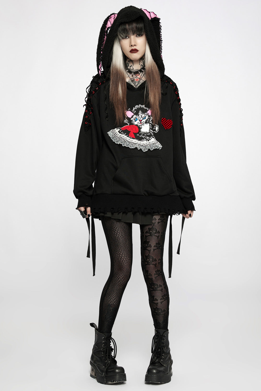 Snakes and Skulls Split Leg Mesh Leggings