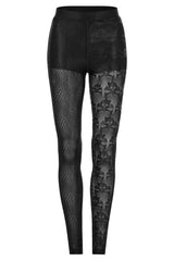 Snakes and Skulls Split Leg Mesh Leggings