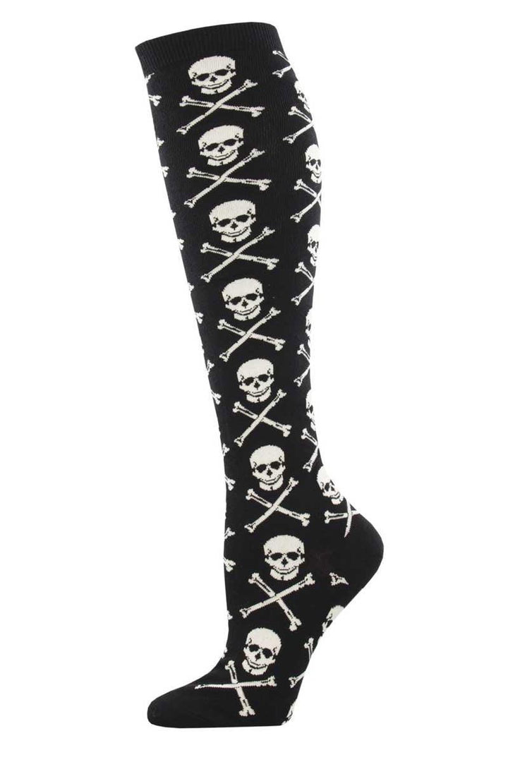 Sock Smith Crossbone Knee High Socks [Womens] - VampireFreaks