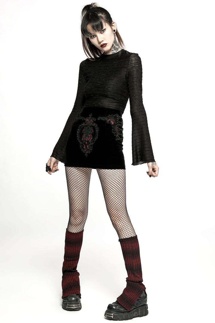 Black Velvet Vamp Mini Skirt