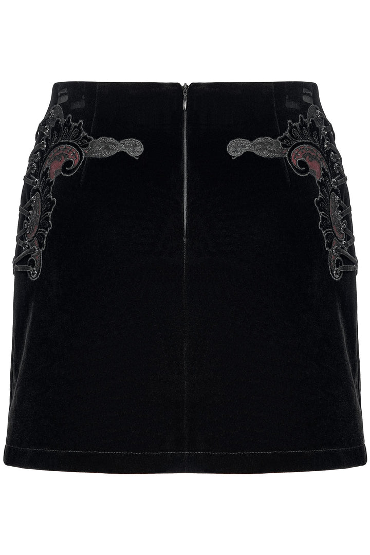 Black Velvet Vamp Mini Skirt