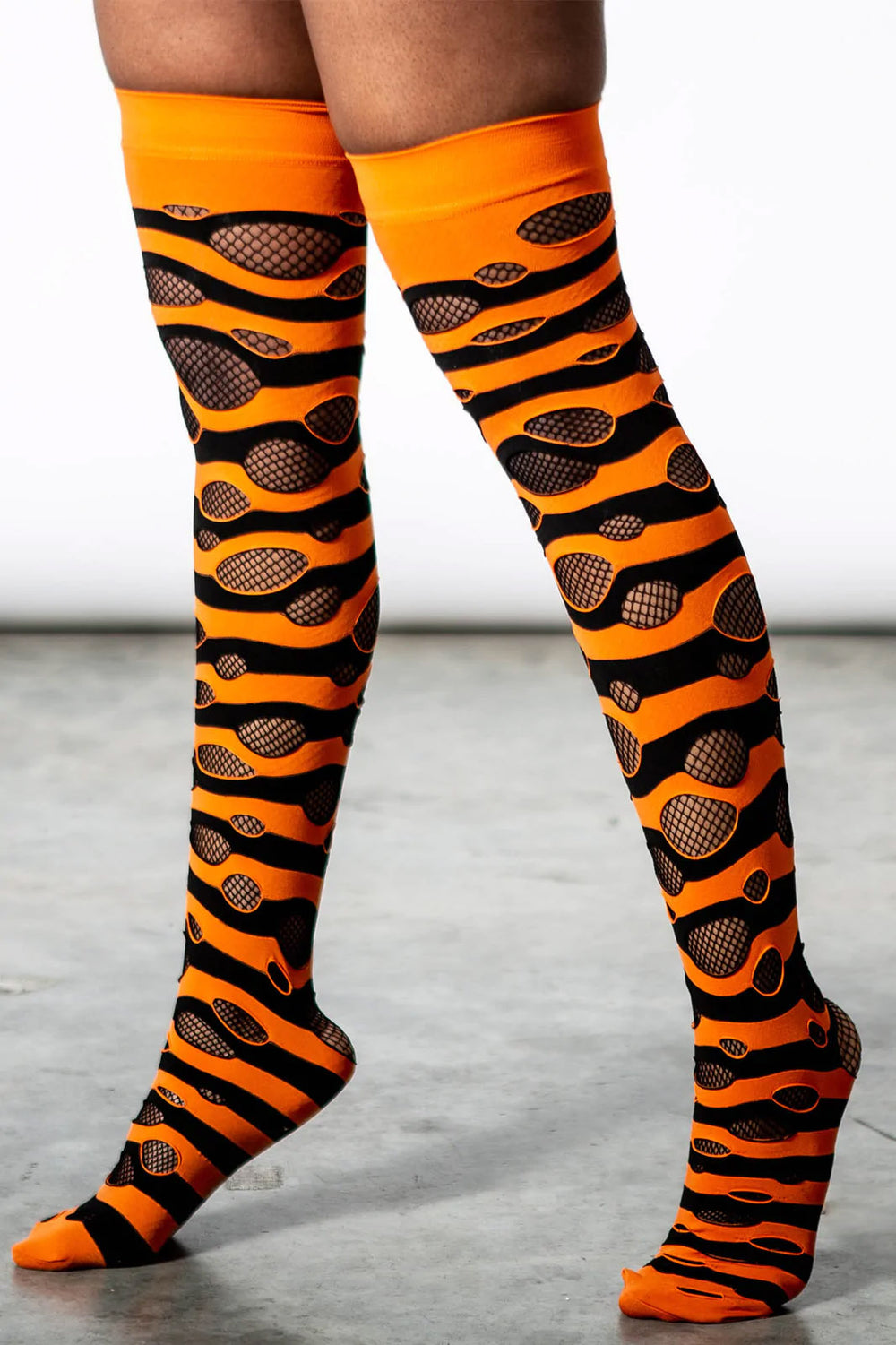 Wretched Soul Distress Socks [BLACK/ORANGE]