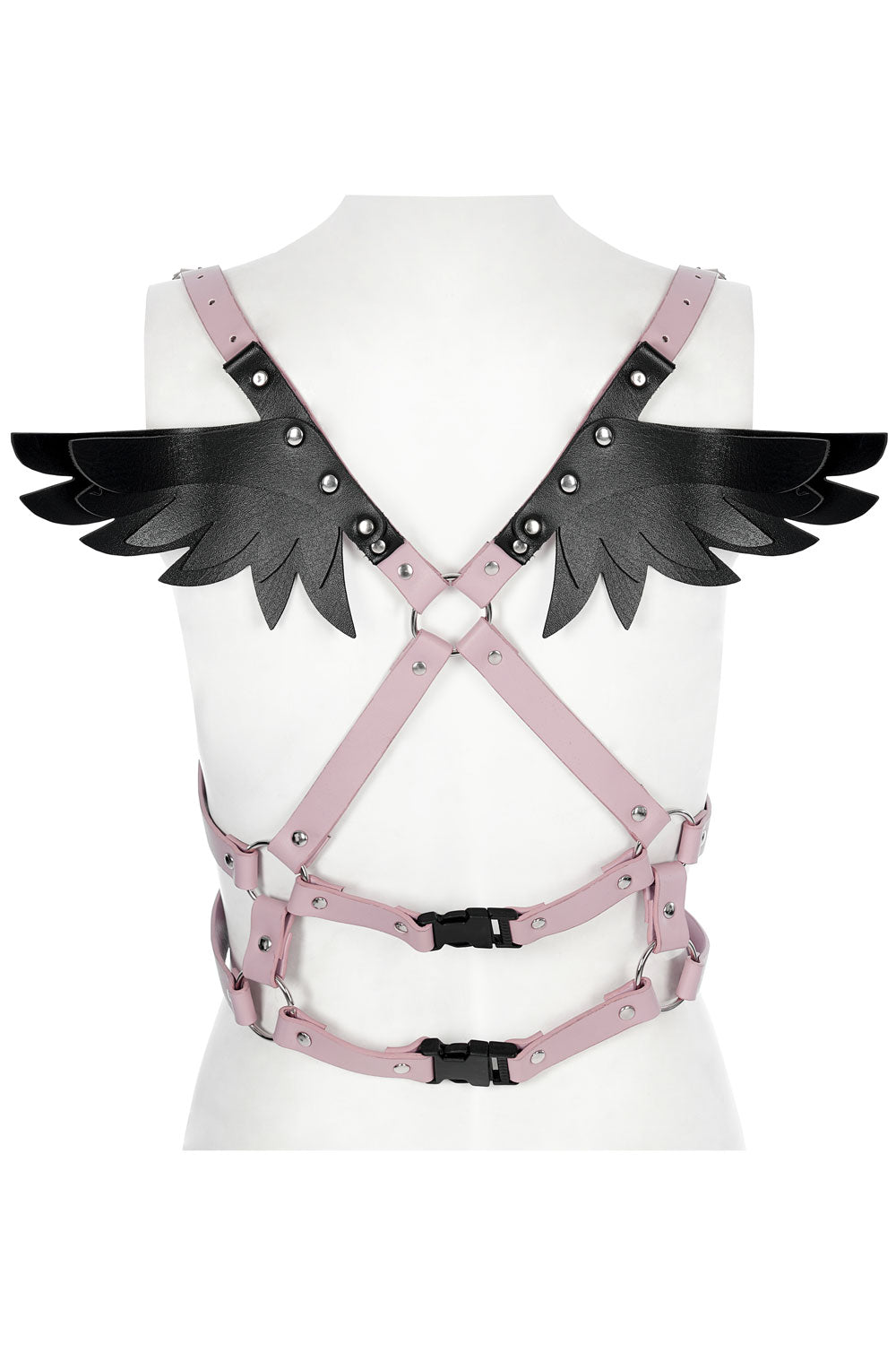 Pastel Goth Wings Harness [BLACK/PINK]