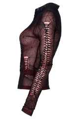 Weaving Webs Mesh Top [RED]