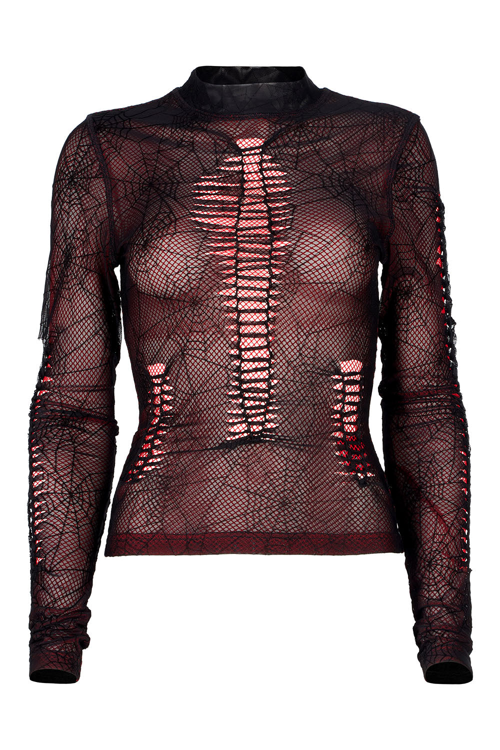 Weaving Webs Mesh Top [RED]