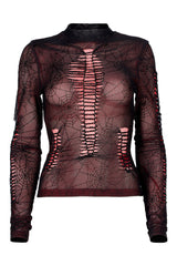 Weaving Webs Mesh Top [RED]