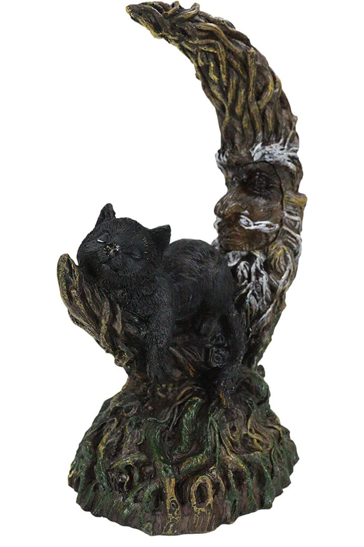 Black Cat on Moon Statue