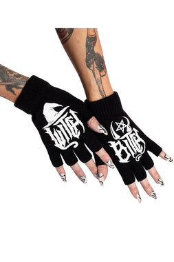 Witch Bitch Fingerless Knit Gloves