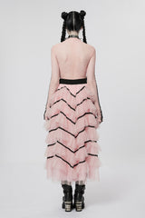 Pink Sabbath Fishnet Top [PASTEL PINK]