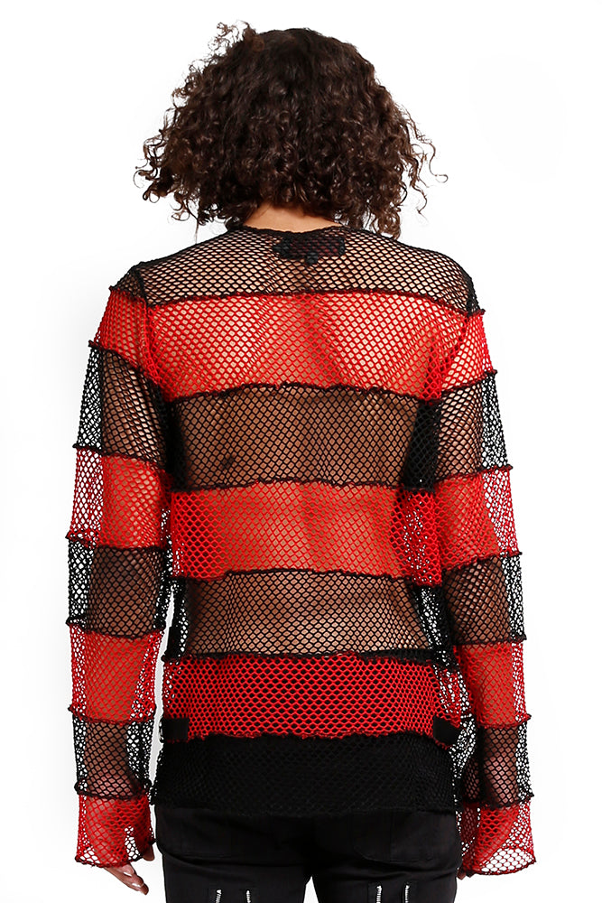 Tripp NYC Mega Mesh Stripe Jersey [Red/Black] – VampireFreaks
