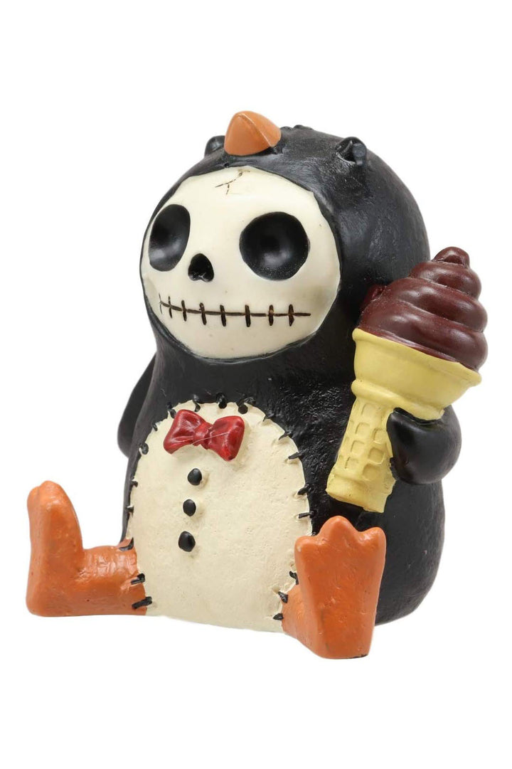 goth penguin statue toy