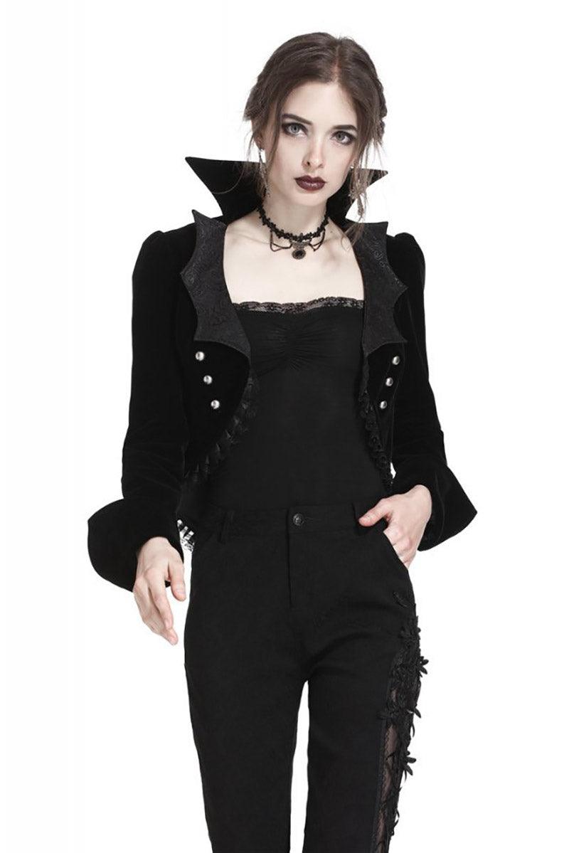 Dark In Love Batwing Collar Tailed Coat - VampireFreaks