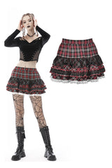 Punk Cupcake Plaid Skirt