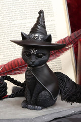 Figura de gato con sombrero de bruja Purrah