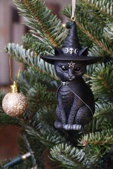 Purrah Black Witch Cat Hanging Ornament