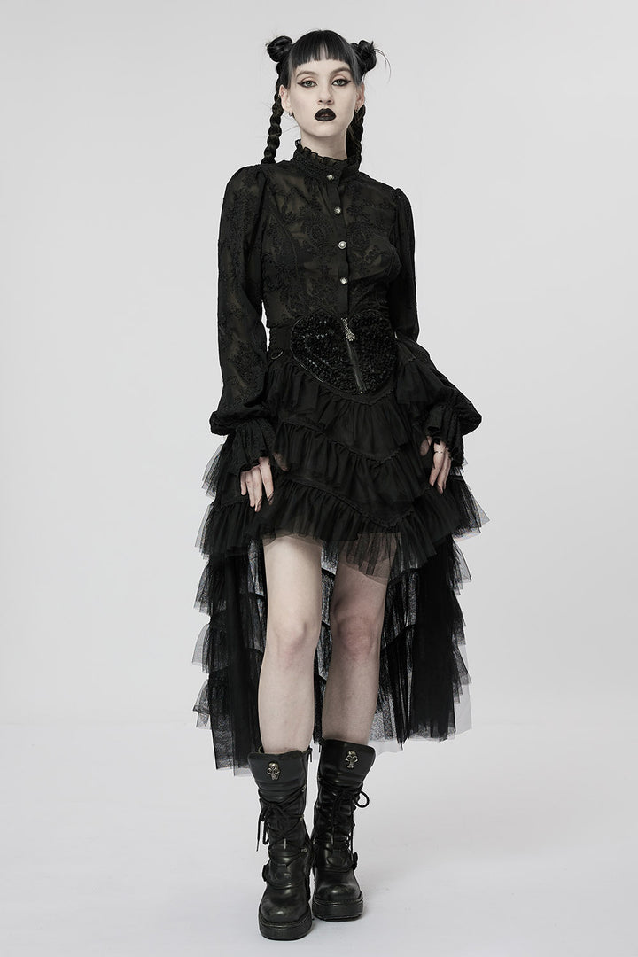 Black Tea Party Tulle Skirt [BLACK]