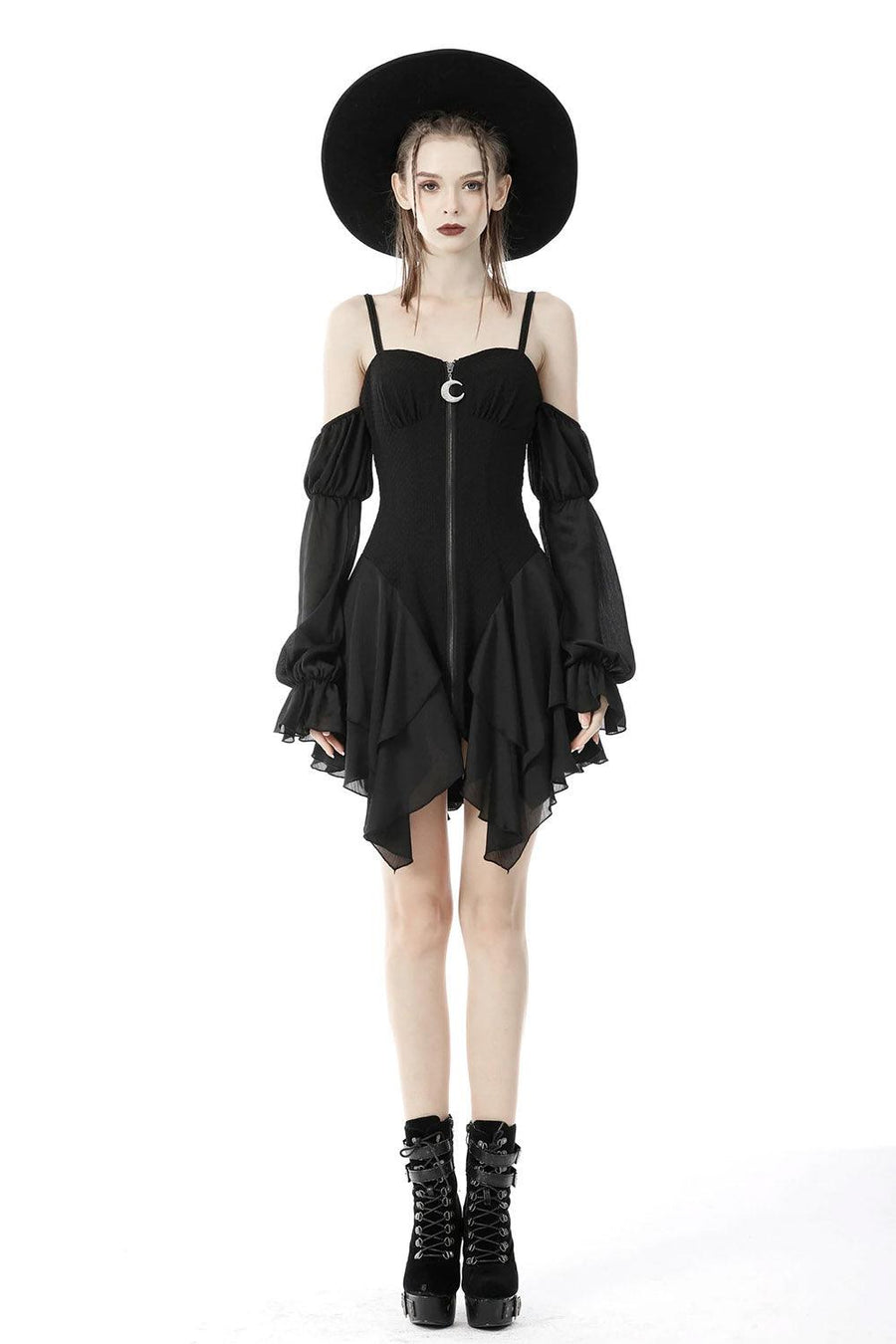 Dark In Love Casting Spells Crescent Dress - VampireFreaks