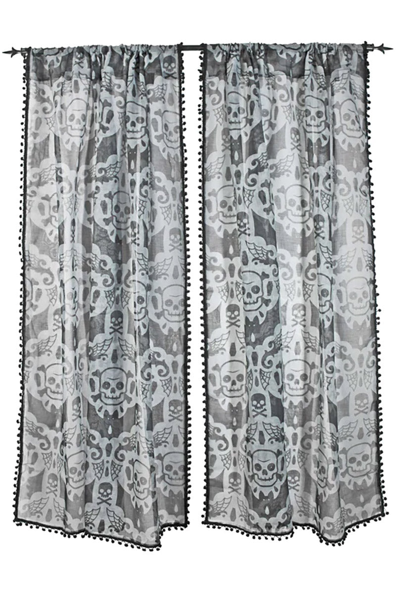 Spooky Damask Window Curtains