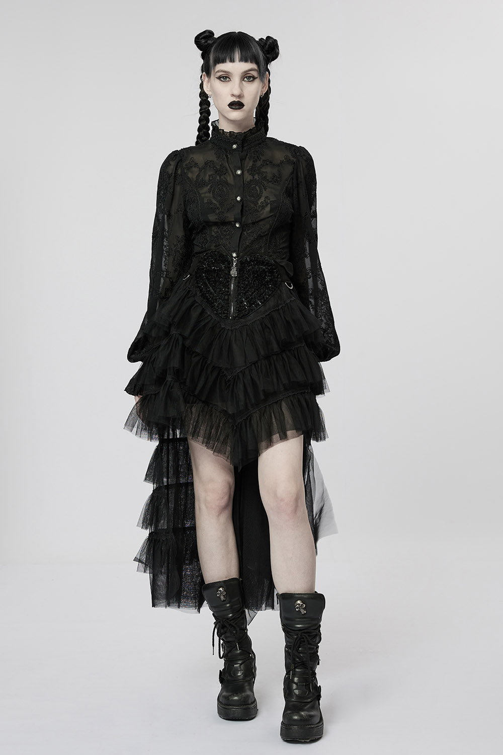 Black Tea Party Tulle Skirt [BLACK]