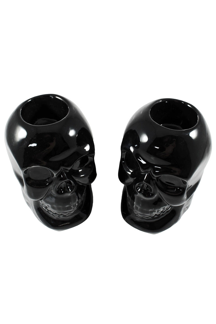 Skull Candlestick Holders [Black]