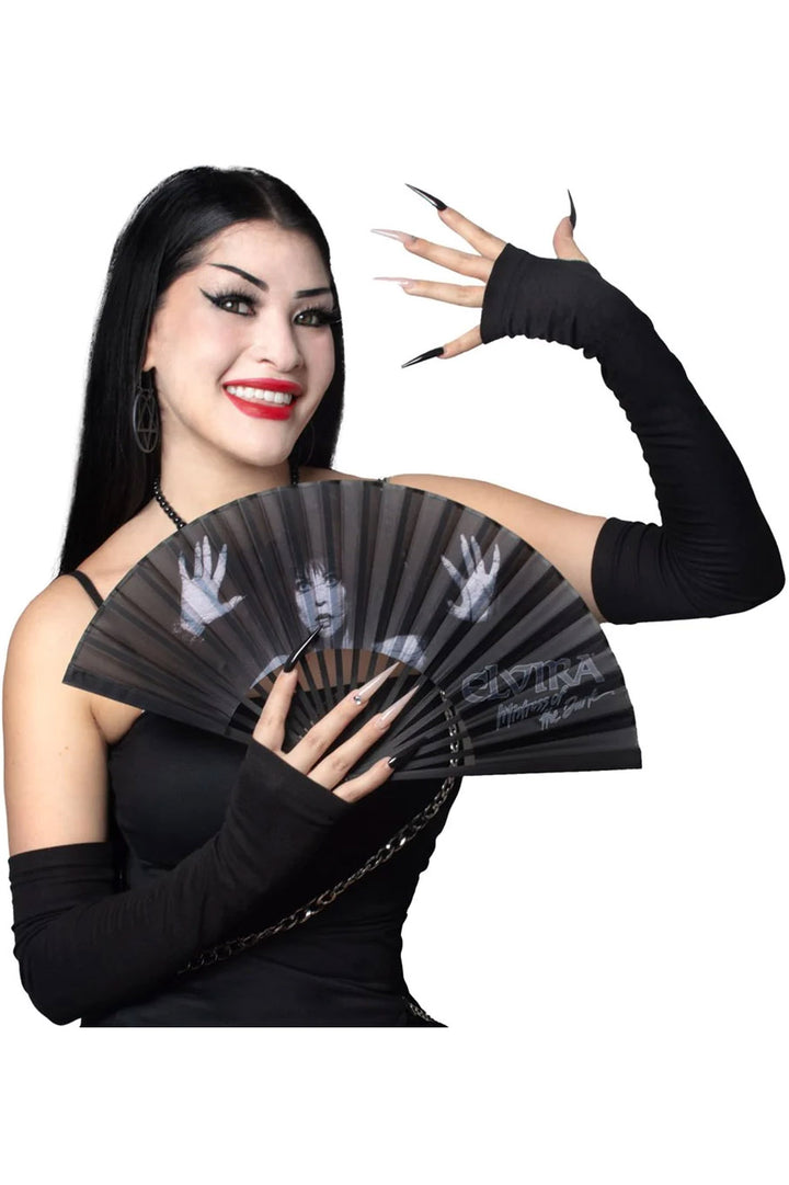 Elvira Dark Love Fabric Fan