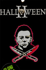 Pin de esmalte con cuchillos ensangrentados de Michael Myers [¡Brilla en la oscuridad!]