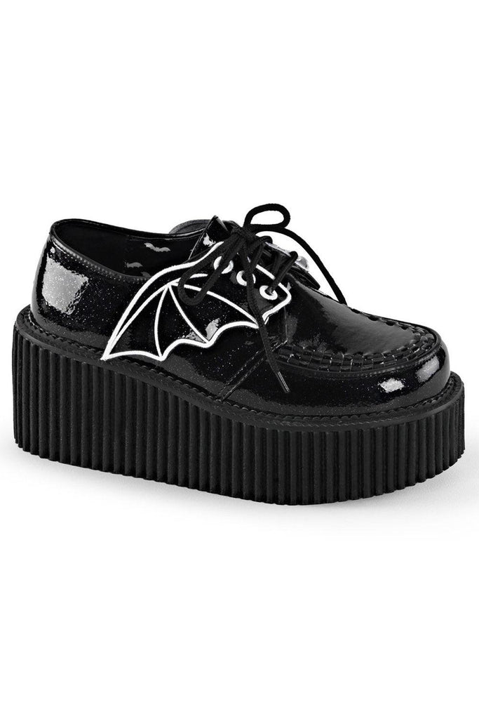 Demonia Cutout Creepers Shoes with Bat Charm