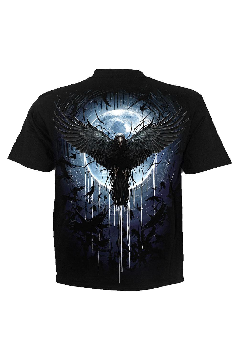 Spiral Crow Moon T-Shirt - VampireFreaks