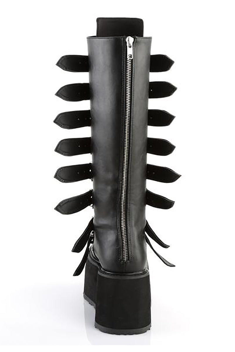 Queen of the DAMNED-318 Boots [Black Vegan Leather]
