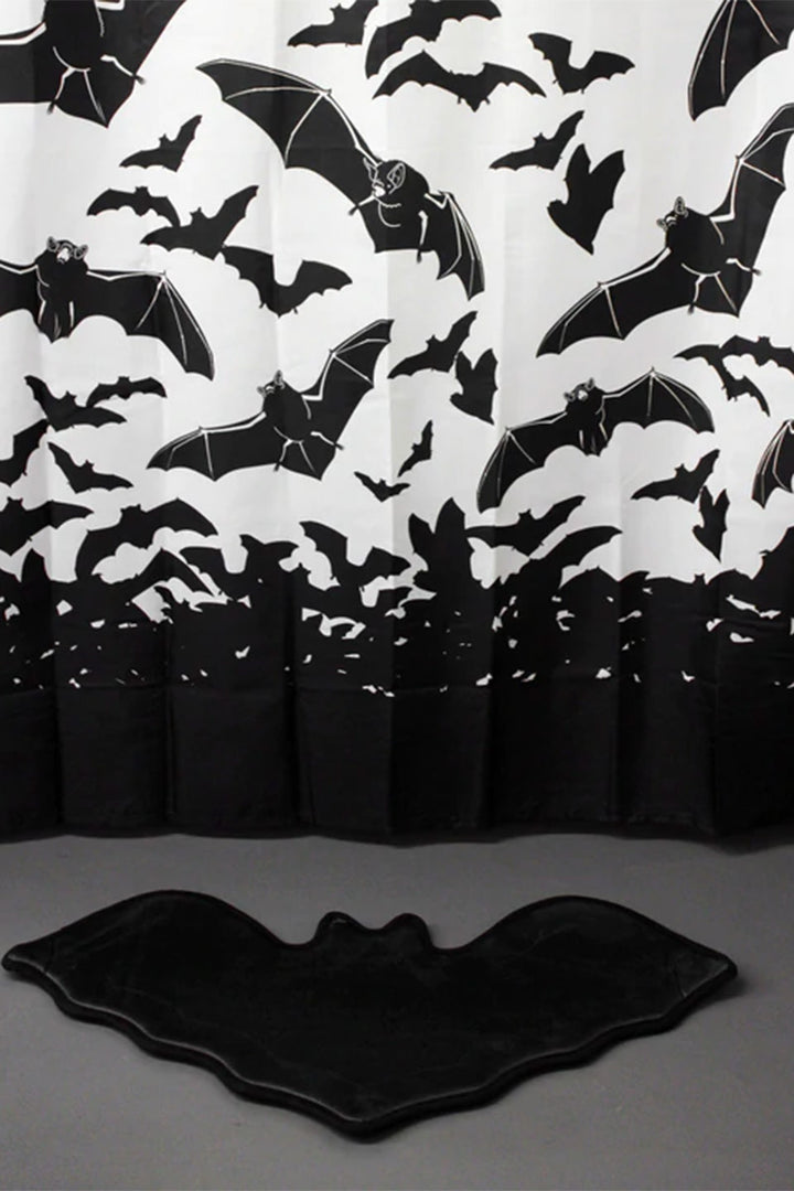 Spooksville Bats Shower Curtain [BLACK/WHITE]
