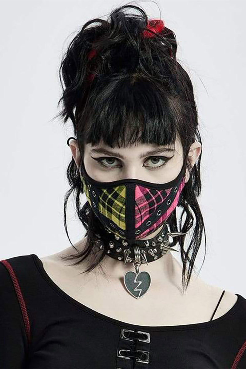 Plaid Company Punk Face Mask