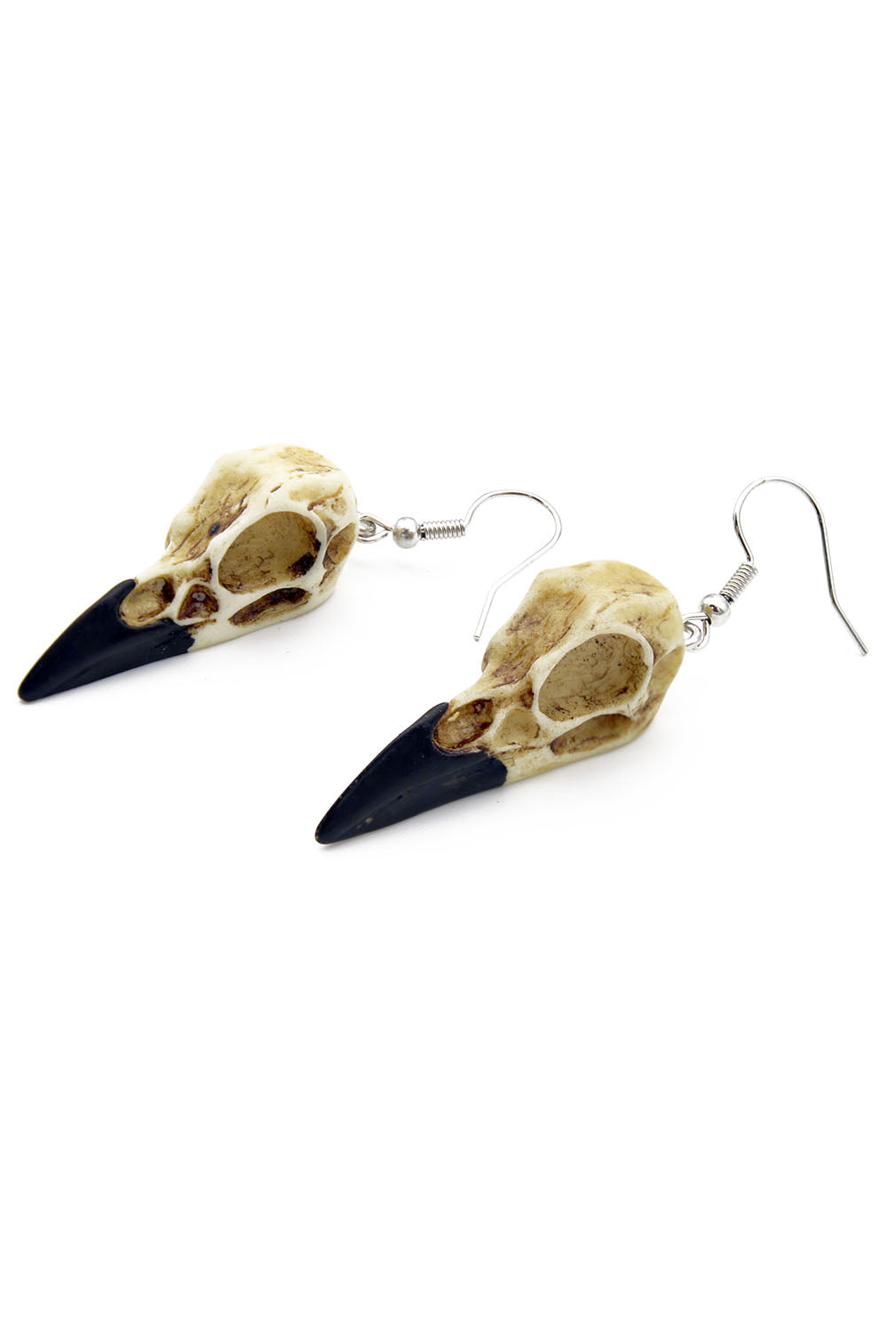 Vegan Crow Skull Earrings