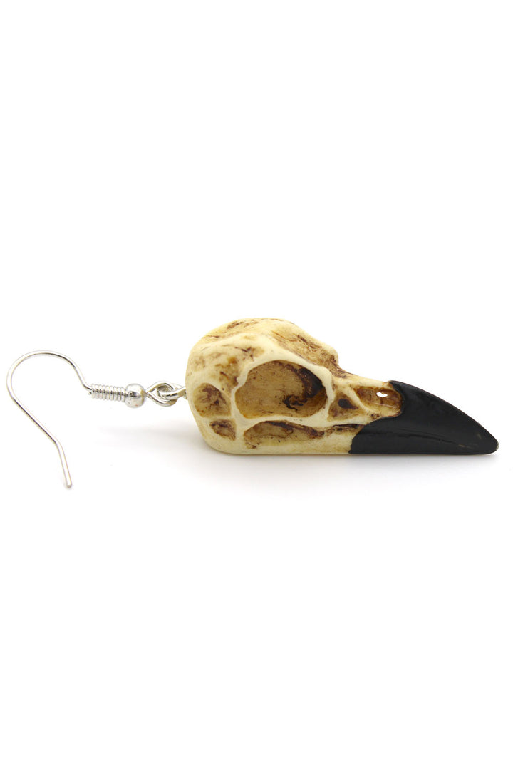 Vegan Crow Skull Earrings