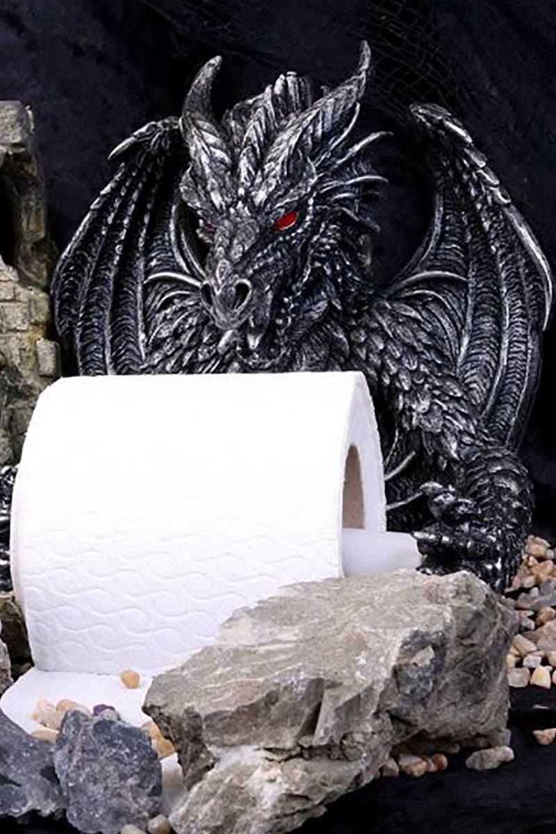 Obsidian Medieval Dragon Toilet Roll Holder
