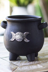 Triple Moon Cauldron Plant Pot
