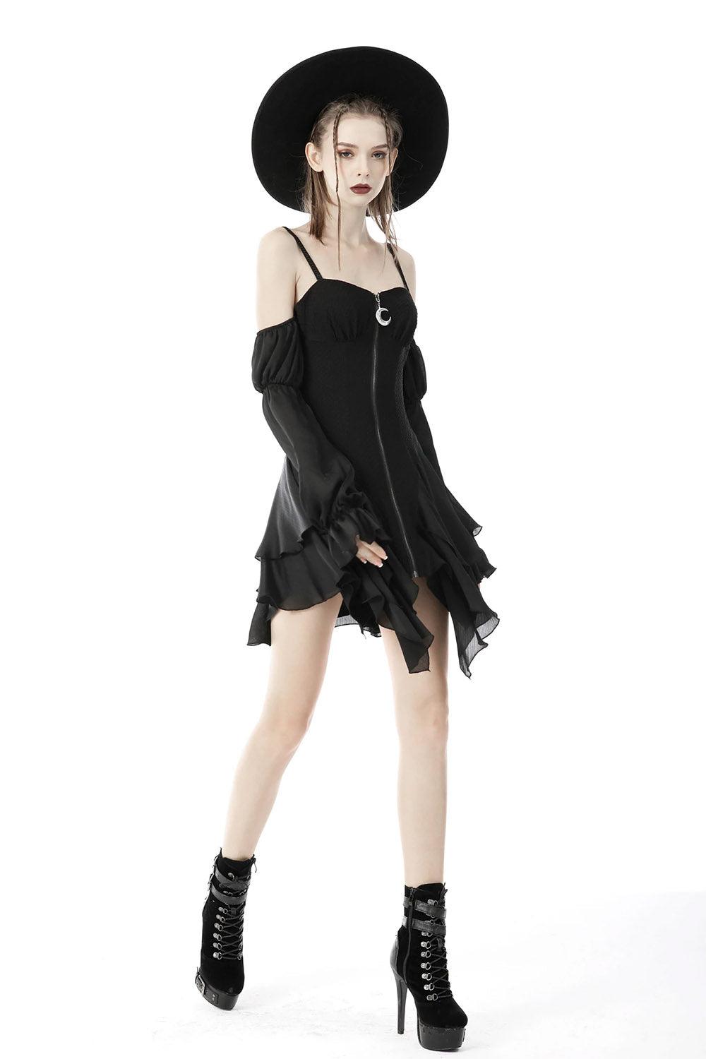 Dark In Love Casting Spells Crescent Dress - VampireFreaks