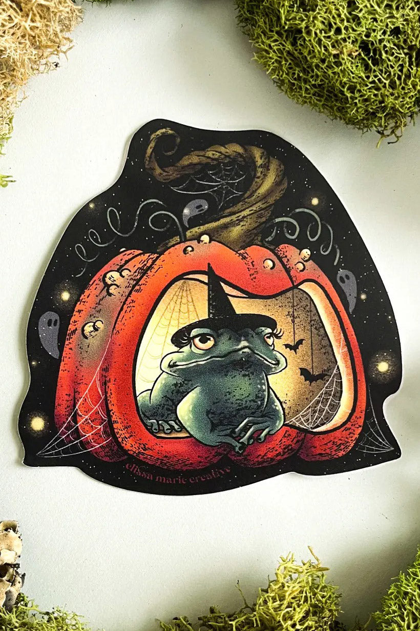 My Hoppy Place Witch Toad Sticker